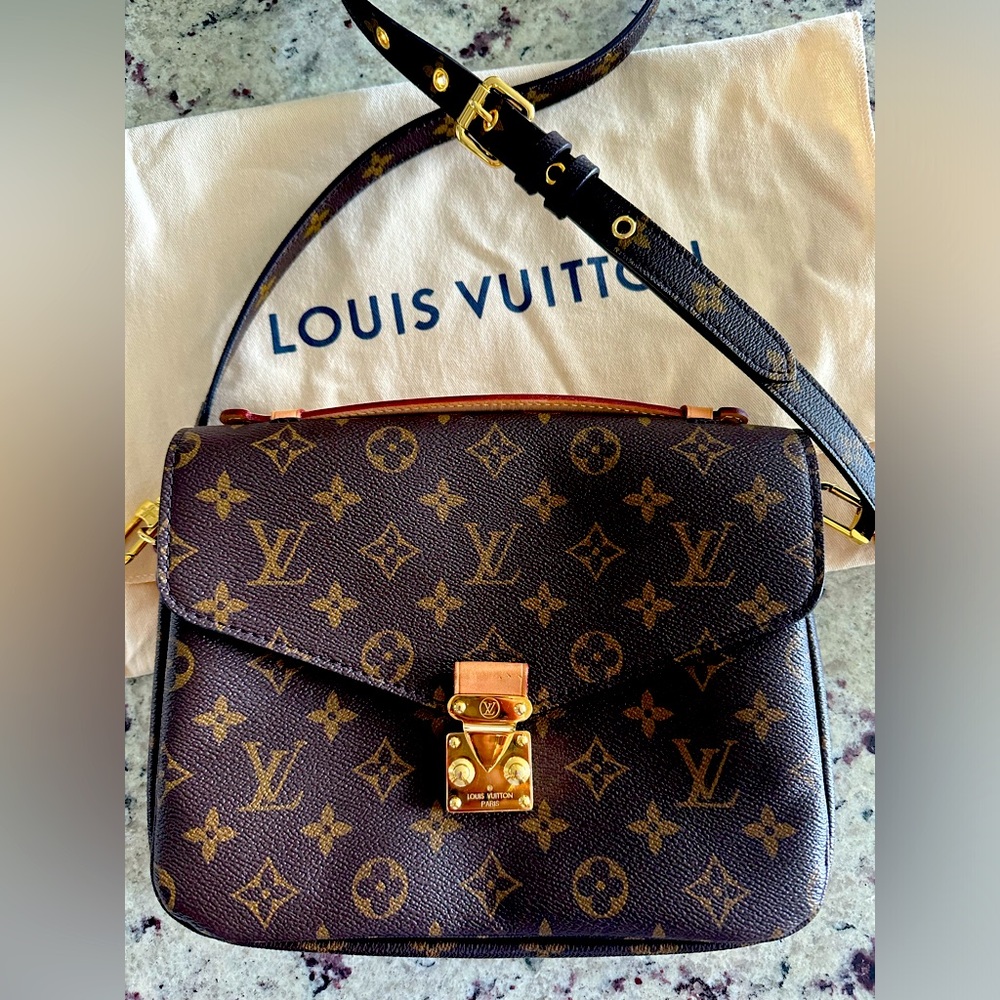 Louis Vuitton Brown Monogram Canvas Crossbody Bag with Gold Hardware